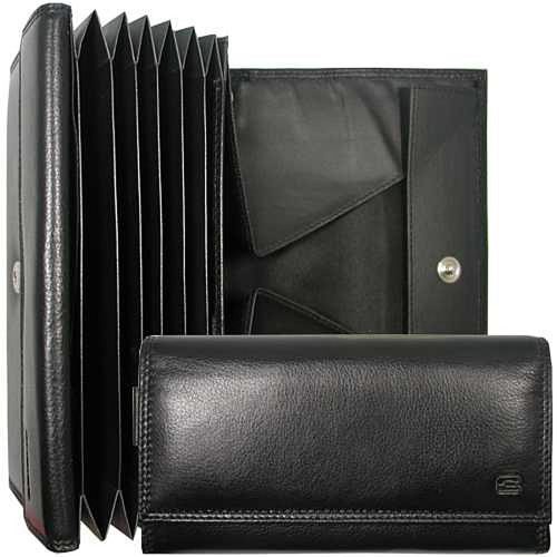 Choice uniszex fekete bőr brifkó, pénztárca 17,7 × 10 cm