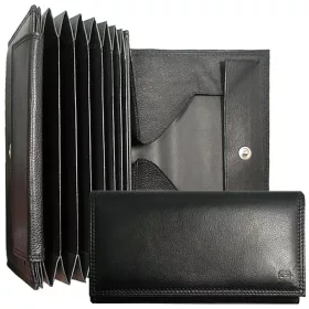   Choice uniszex fekete bőr brifkó, pénztárca 18,3 × 10 cm