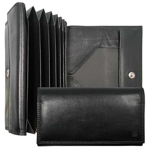 Choice uniszex fekete bőr brifkó, pénztárca 18,3 × 10,5 cm
