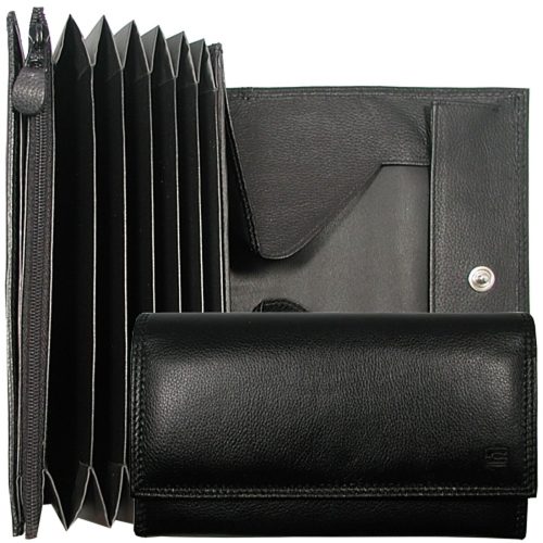 Choice fekete bőr brifkó, pénztárca 18,3 × 10,5 cm