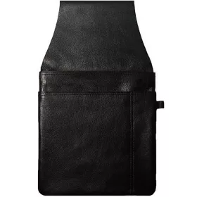   Uniszex fekete bőr pincértárca, brifkó tartó 15,5 × 25 cm