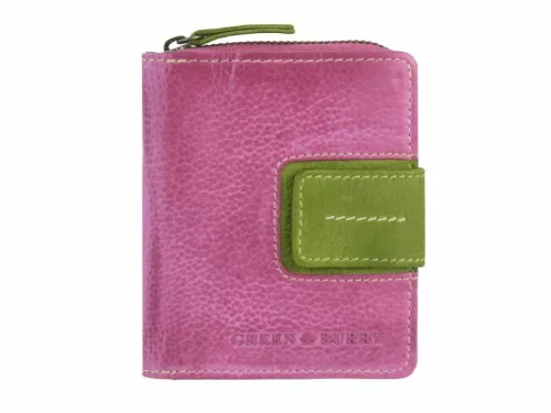 Greenburry kisméretű női bőr pénztárca, fuxia-zöld