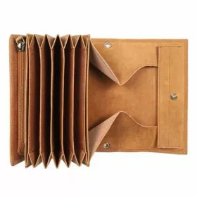   Giorgio Carelli női világosbarna párduc mintás bőr brifkó, pénztárca