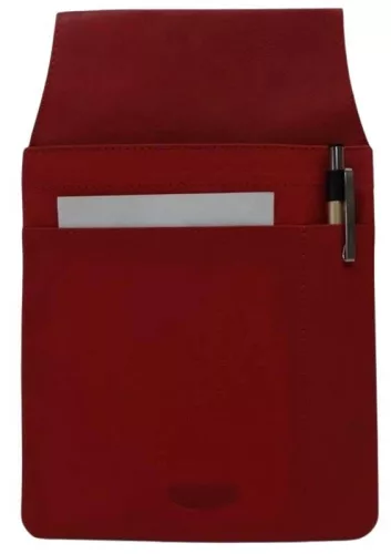 Uniszex piros bőr pincértárca, brifkó tartó 15,5 × 25 cm