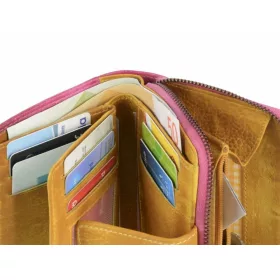 Greenburry női bőr pénztárca, mályva-sárga
