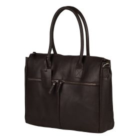   Burkely Vintage Valerie sötétbarna női bőr válltáska, laptoptáska 15"