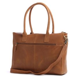   Burkely Vintage Valerie konyakbarna női bőr válltáska, 15"laptoptartóval