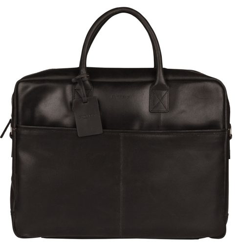 Burkely Vintage Max fekete bőr laptoptartós, oldaltáska 17,3"