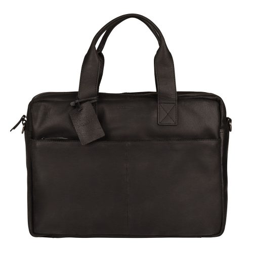 Burkely Vintage River fekete bőr laptoptartós, oldaltáska 15,6''