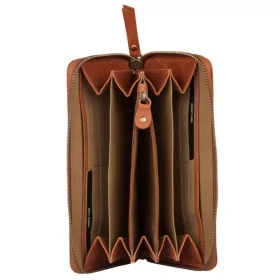   Burkely konyak női bőr pénztárca RFID védelemmel 19 x 10 cm