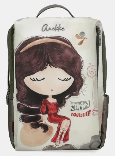 Anekke Muse khaki-bézs női hátizsák, hátitáska 43 x 30 x 20 cm