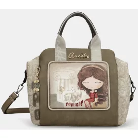   Anekke Muse krém-konyakbarna női kézitáska vállpánttal 36 x 26 x 16 cm