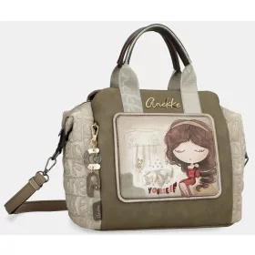   Anekke Muse krém-konyakbarna női kézitáska vállpánttal 36 x 26 x 16 cm