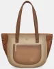 Anekke Muse konyakbarna-krém női válltáska, shopper 43 x 27 x 13 cm