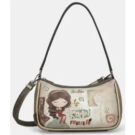   Anekke Muse krém-khaki női válltáska, oldaltáska 29 x 18 x 12 cm