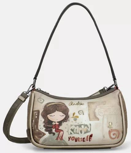 Anekke Muse krém-khaki női válltáska, oldaltáska 29 x 18 x 12 cm