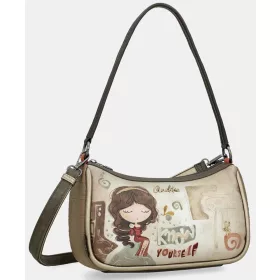   Anekke Muse krém-khaki női válltáska, oldaltáska 29 x 18 x 12 cm