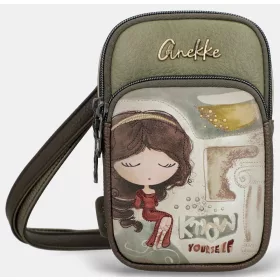   Anekke Muse khaki-barna női oldaltáska, crossbody 12 x 19 x 5 cm