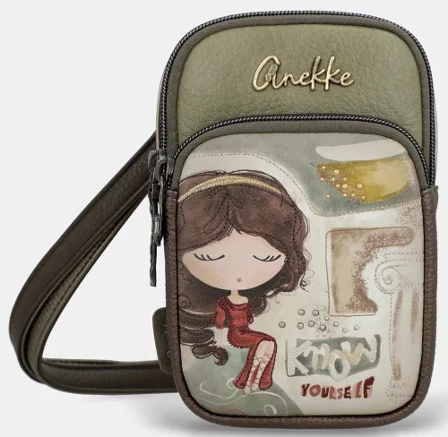 Anekke Muse khaki-barna női oldaltáska, crossbody 12 x 19 x 5 cm