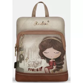   Anekke Muse khaki-barna női hátizsák, hátitáska 26 x 31 x 10 cm