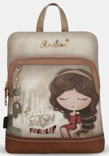 Anekke Muse khaki-barna női hátizsák, hátitáska 26 x 31 x 10 cm