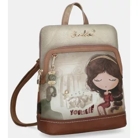   Anekke Muse khaki-barna női hátizsák, hátitáska 26 x 31 x 10 cm