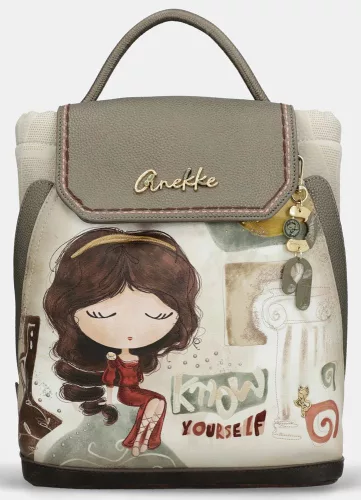 Anekke Muse krém-khaki női hátizsák, hátitáska 32 x 33 x 12 cm