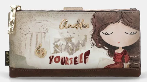 Anekke Muse homok-barna női pénztárca RFID 19 x 10 x 4 cm