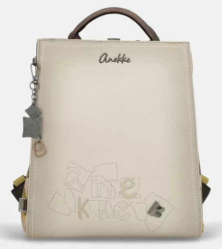 Anekke Bloom bézs-multikolor női hátizsák, hátitáska 29 x 26 x 10 cm