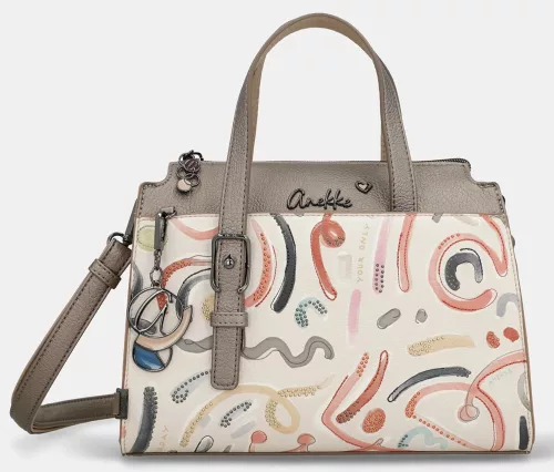 Anekke Olympia bézs-multikolor női kézitáska vállpánttal 28 x 23 x 12 cm