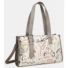   Anekke Olympia bézs-multikolor női válltáska, crossbody 39 x 23 x 10 cm