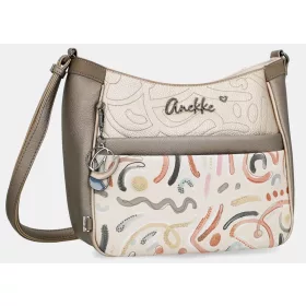  Anekke Olympia bézs-multikolor női válltáska, crossbody 32 x 27 x 13 cm