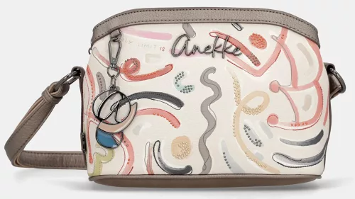 Anekke Olympia bézs-multikolor női válltáska, crossbody 27 x 17 x 11 cm