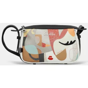  Anekke Eikon fekete-fehér válltáska, crossbody 24 x 16 x 4 cm