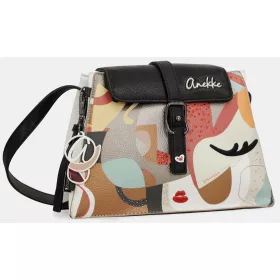   Anekke Eikon fekete-fehér válltáska, crossbody 27 x 18 x 8 cm