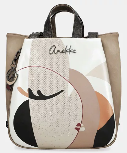 Anekke Eikon krém-mogyoró női kézitáska, hátizsák, 31 x 30 x 10 cm