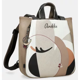   Anekke Eikon krém-mogyoró női kézitáska, hátizsák, 31 x 30 x 10 cm