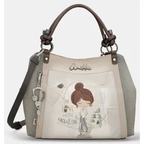   Anekke Sophia szürke-barna női kézitáska vállpánttal 40 x 28 x 16 cm