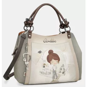   Anekke Sophia szürke-barna női kézitáska vállpánttal 40 x 28 x 16 cm