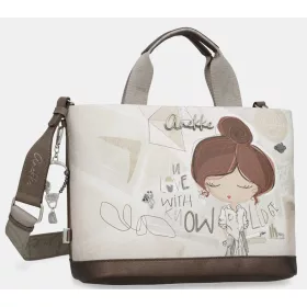   Anekke Sophia krém-mogyoró női kézitáska vállpánttal 35 x 25 x 15 cm