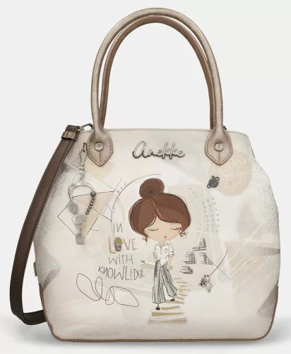 Anekke Sophia bézs-arany női kézitáska vállpánttal 40 x 30 x 12 cm