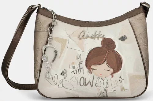 Anekke Sophia krém-bronz női válltáska, crossbody 30 x 23 x 11 cm