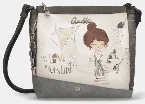 Anekke Sophia krém-szürke női oldaltáska, crossbody 33 x 25 x 11 cm