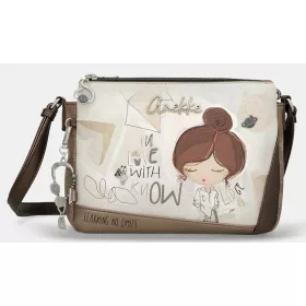   Anekke Sophia krém-barna női oldaltáska, crossbody 30 x 20 x 12 cm