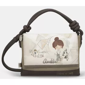   Anekke Sophia krém-khaki női kézitáska, oldaltáska, 26 x 19 x 7 cm