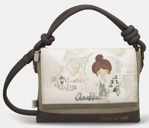 Anekke Sophia krém-khaki női kézitáska, oldaltáska, 26 x 19 x 7 cm