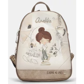   Anekke Sophia krém-mogyoró női hátizsák, hátitáska 25 x 30 x 12 cm