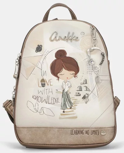Anekke Sophia krém-mogyoró női hátizsák, hátitáska 25 x 30 x 12 cm