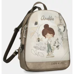   Anekke Sophia krém-mogyoró női hátizsák, hátitáska 25 x 30 x 12 cm