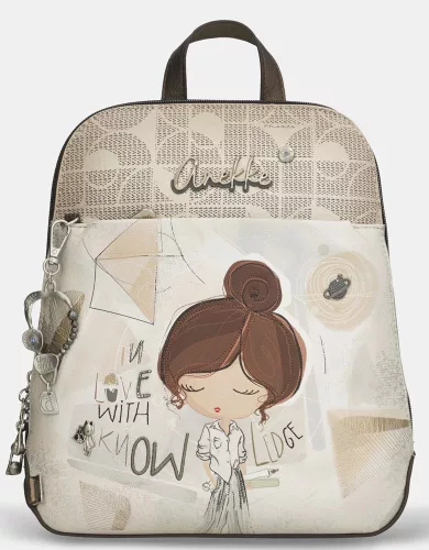 Anekke Sophia bézs-barna női hátizsák, hátitáska 31 x 28 x 8 cm